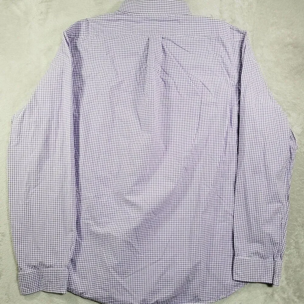 Ralph Lauren Shirt Mens 2XL Purple Check Long Sleeve Button Down Cotton Logo
